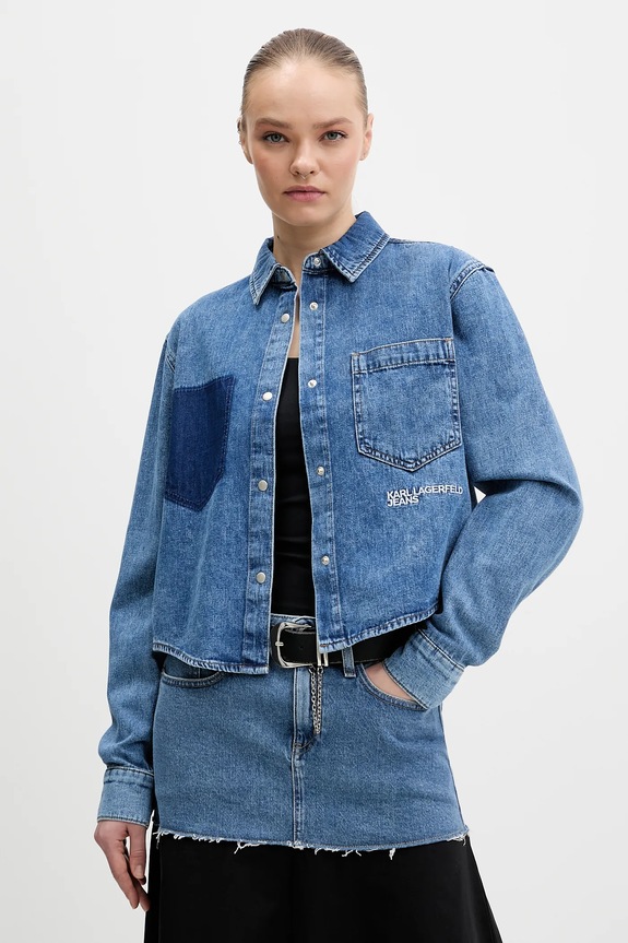Traper košulja Karl Lagerfeld Jeans casual plava B1W11021