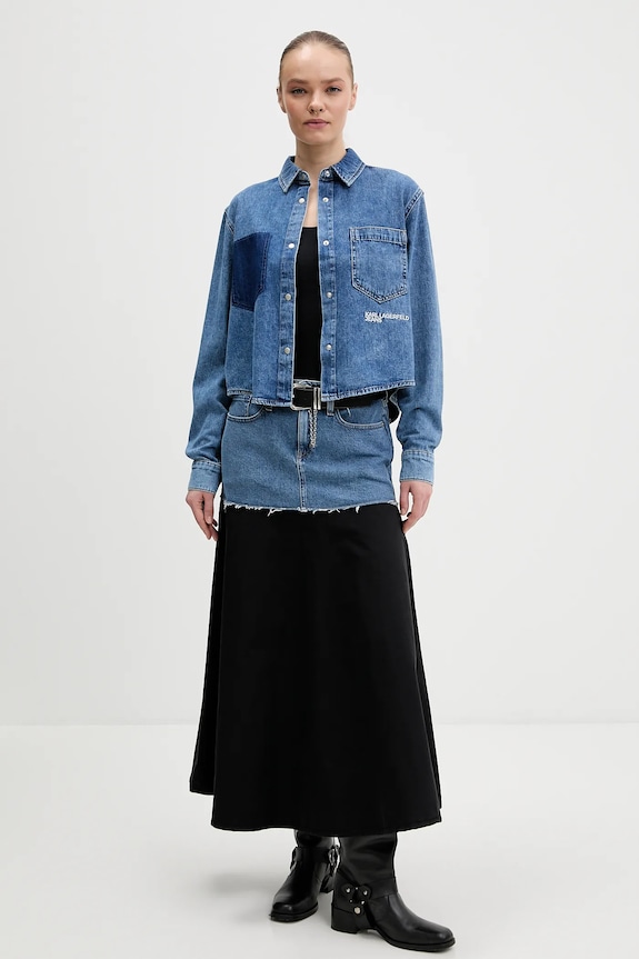 Τζιν πουκάμισο Karl Lagerfeld Jeans B1W11021 μπλε SS26