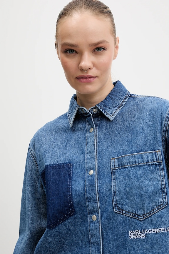 Τζιν πουκάμισο Karl Lagerfeld Jeans μπλε B1W11021