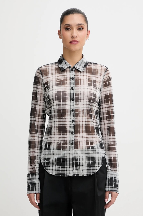 Рубашка Karl Lagerfeld Jeans узор серый B1W11033