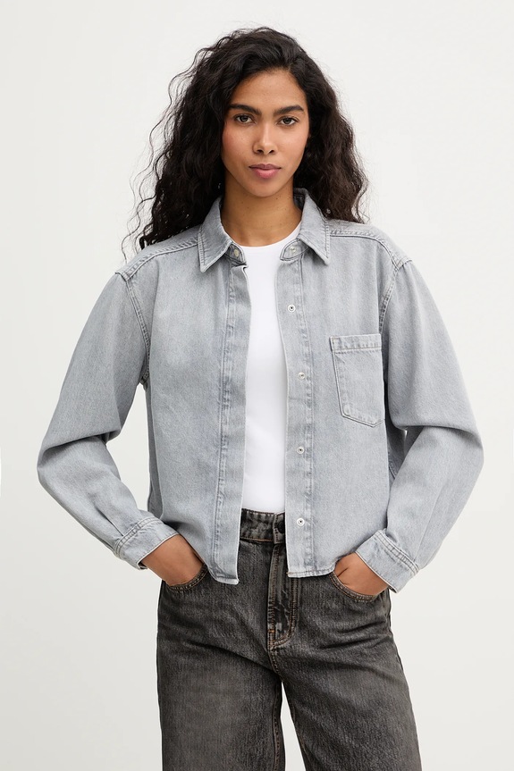 Marc O'Polo cămașă jeans lung gri 5000007394