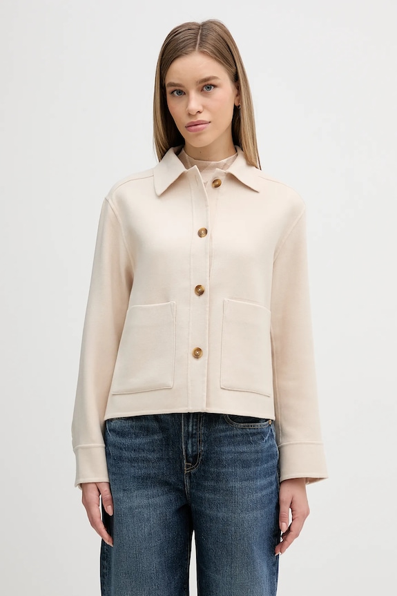 Barbour koszula z dodatkiem wełny Ashdon regular beżowy LOS0082