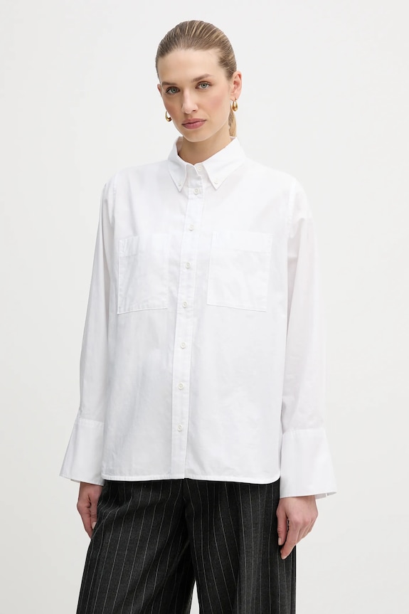 Barbour cămașă din bumbac Wren lung alb LSH1723