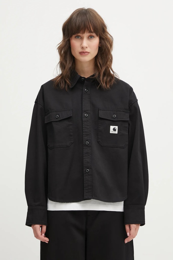 Carhartt WIP cămașă din bumbac W Kelly Shirt Jac uni negru I036320.8902