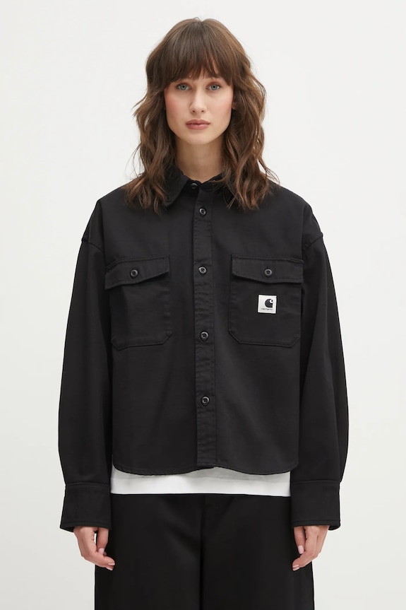 Carhartt WIP cămașă din bumbac W Kelly Shirt Jac uni negru I036320.8902
