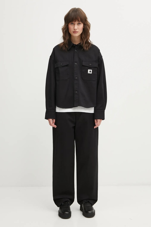 Carhartt WIP cămașă din bumbac W Kelly Shirt Jac negru I036320.8902