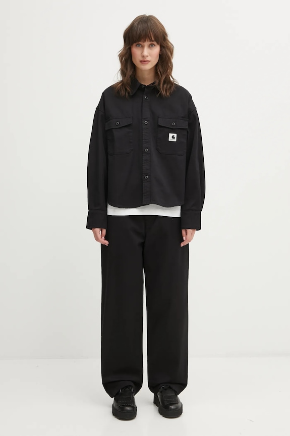 Carhartt WIP cămașă din bumbac W Kelly Shirt Jac negru I036320.8902