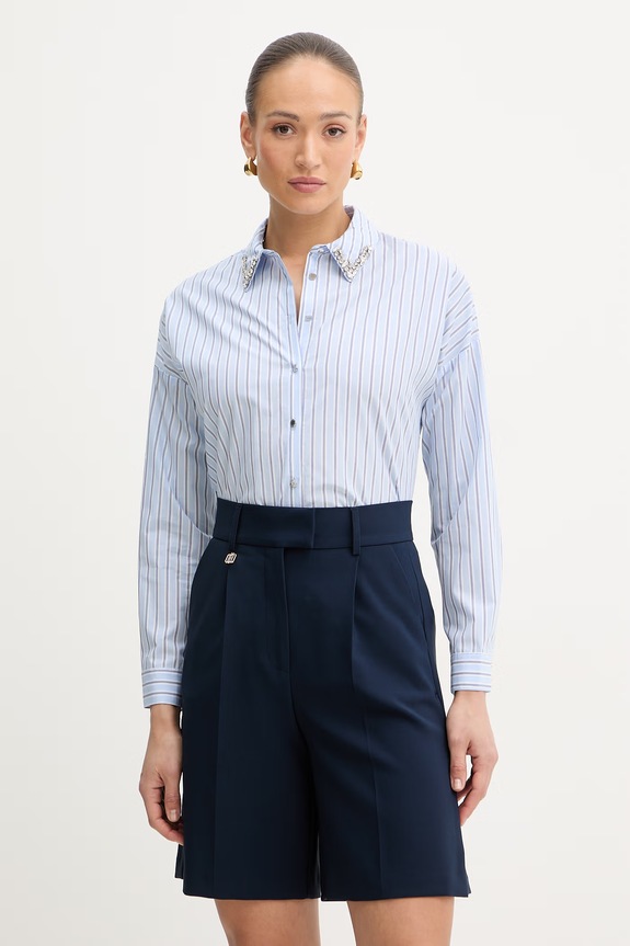 Βαμβακερό πουκάμισο Morgan casual μπλε CRISTA