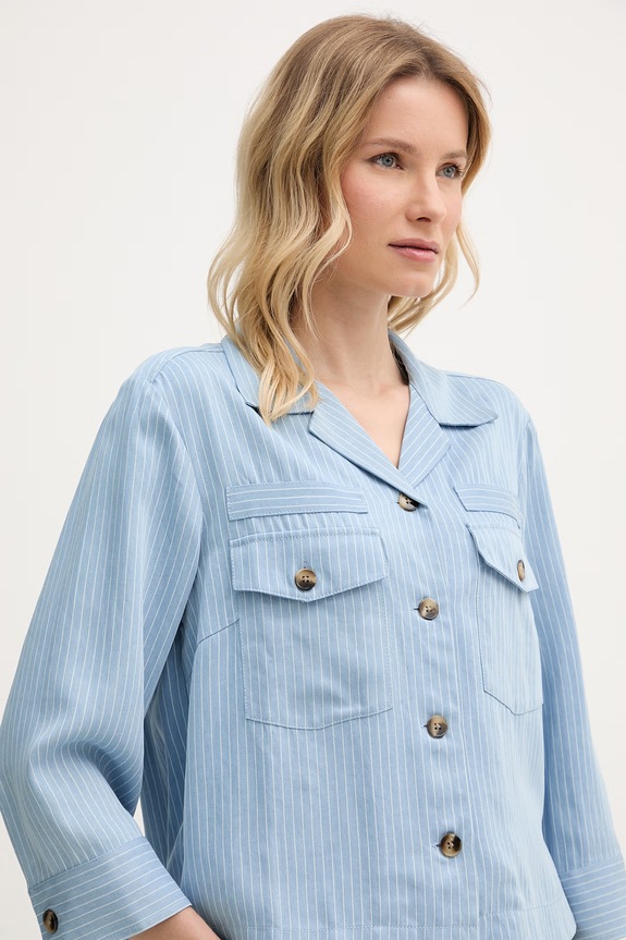 Mos Mosh koszula damska z lyocellu Celina niebieski 176580