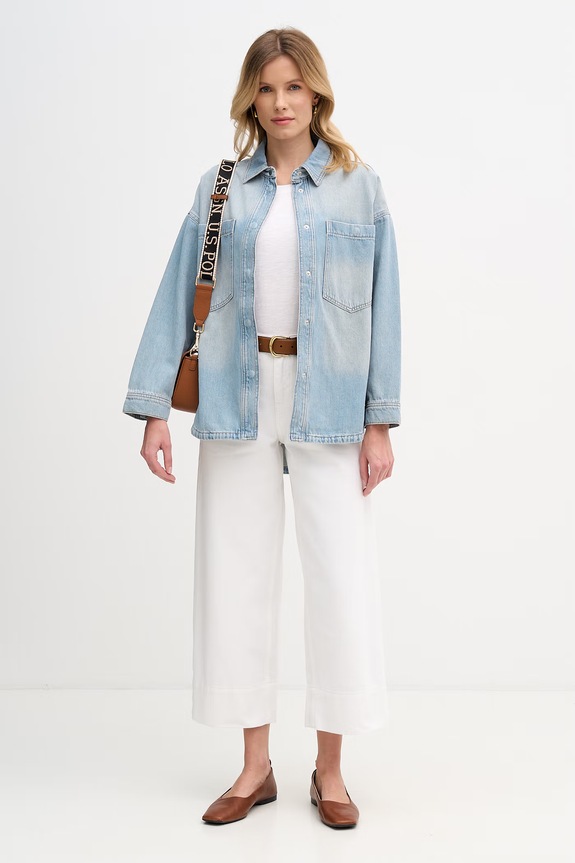 Mos Mosh cămașă pentru femei, din denim 178520 albastru SS26