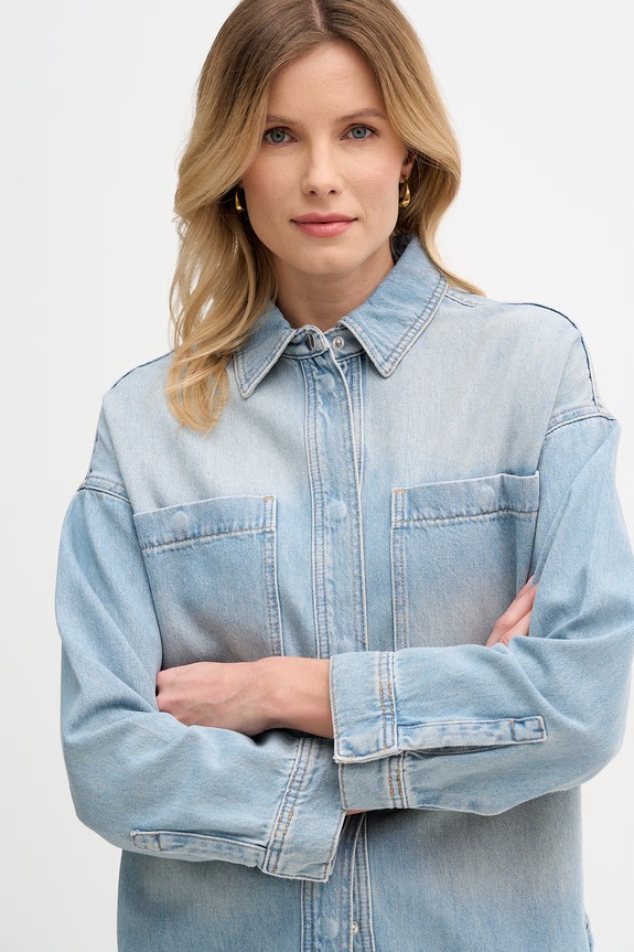 Mos Mosh cămașă pentru femei, din denim albastru 178520