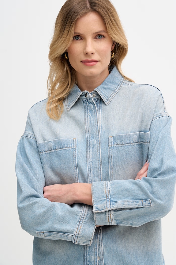 Mos Mosh cămașă pentru femei, din denim albastru 178520