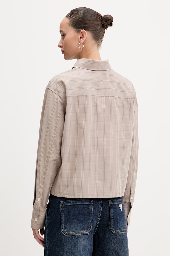 Oblečenie Bavlnená košeľa Guess Jeans W6RH64.WH7Q1 béžová
