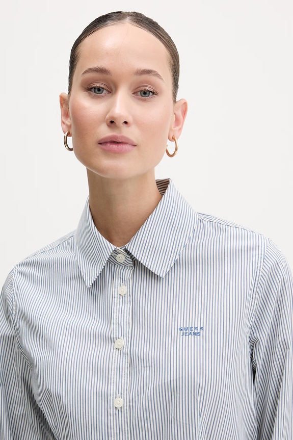 Bavlnená košeľa Guess Jeans modrá W6RH66.WH7Q1