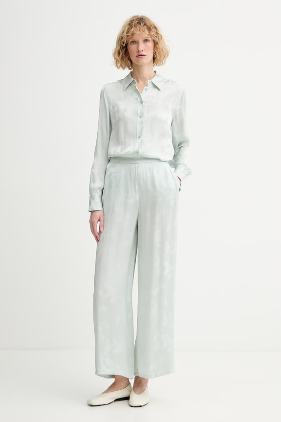 Calvin Klein košeľa dámska z viskózy LV044F107G zelená SS26