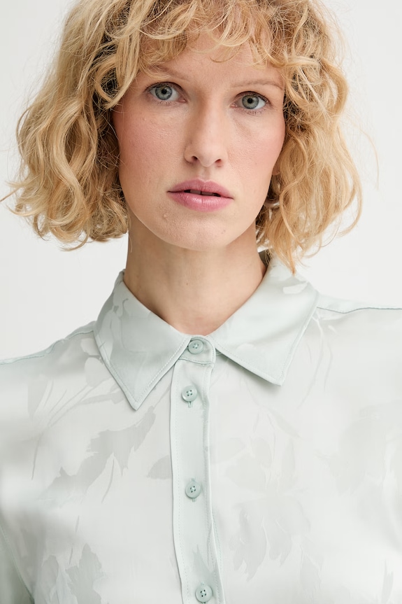 Calvin Klein košeľa dámska z viskózy zelená LV044F107G