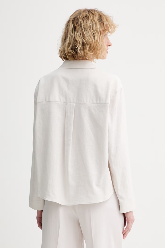 Oblečenie Calvin Klein blúzka dámska s ľanom LV044F153G béžová