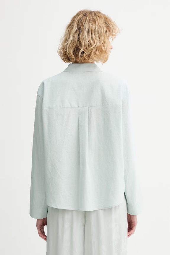 Oblečenie Calvin Klein blúzka dámska s ľanom LV044F153G zelená
