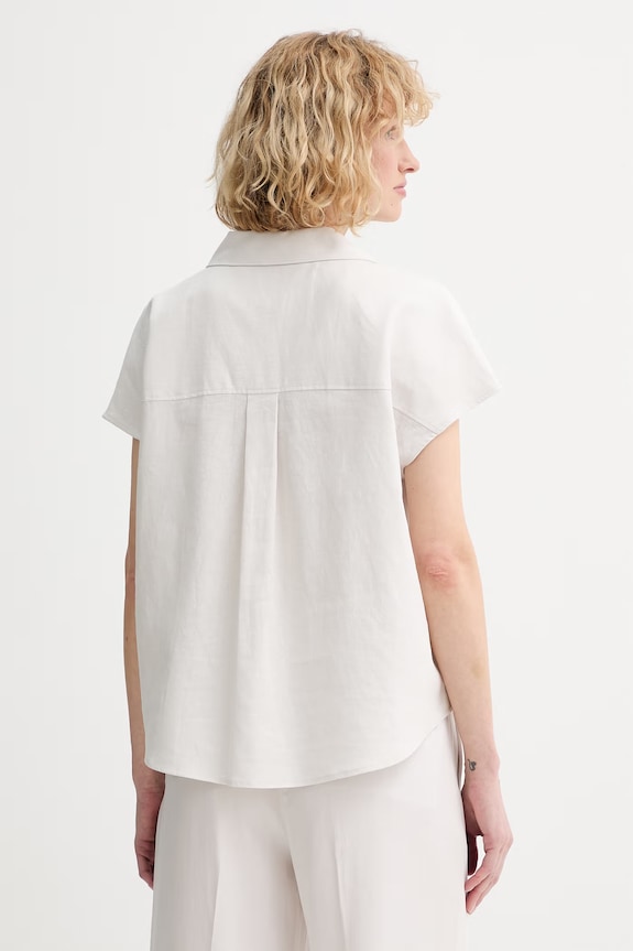 Oblečenie Calvin Klein blúzka dámska s ľanom LV044F154G béžová