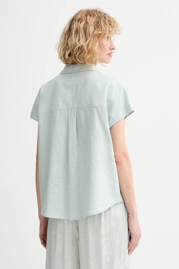 Oblečenie Calvin Klein blúzka dámska s ľanom LV044F154G zelená