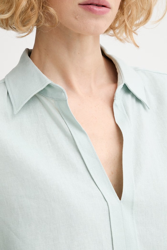 Calvin Klein blúzka dámska s ľanom LV044F154G zelená