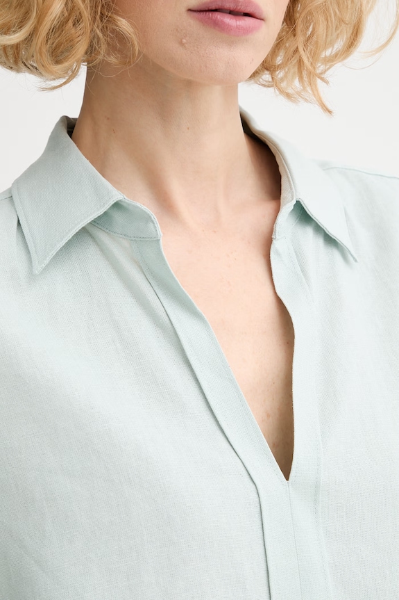 Calvin Klein blúzka dámska s ľanom LV044F154G zelená