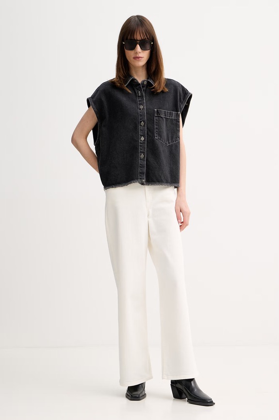 American Vintage πουκάμισο Γυναικείο ντένιμ YOP06D μαύρο SS26