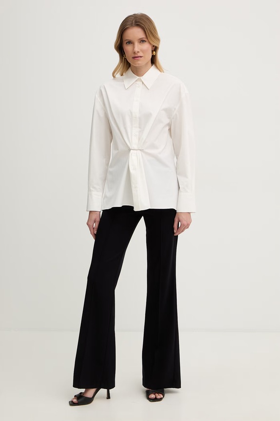 Twinset cămașă din bumbac 261TE2010 bej SS26