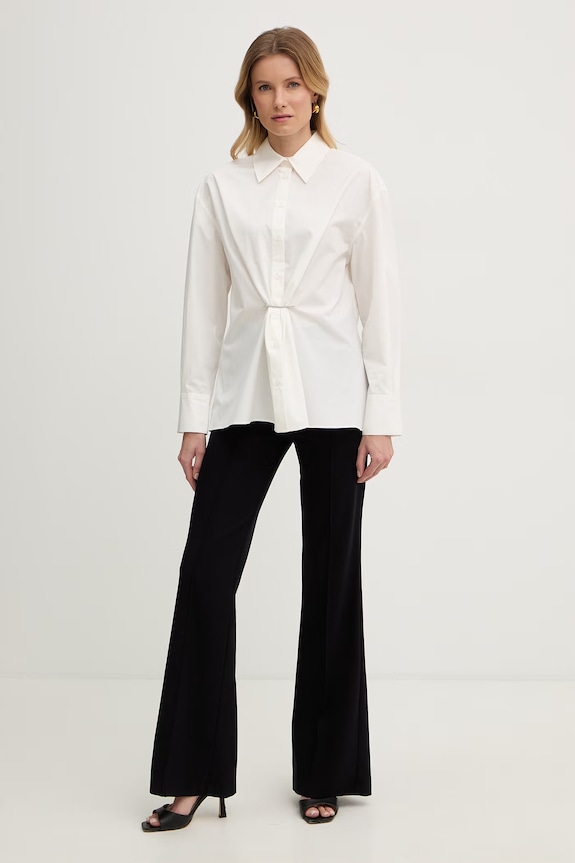 Twinset cămașă din bumbac 261TE2010 bej SS26