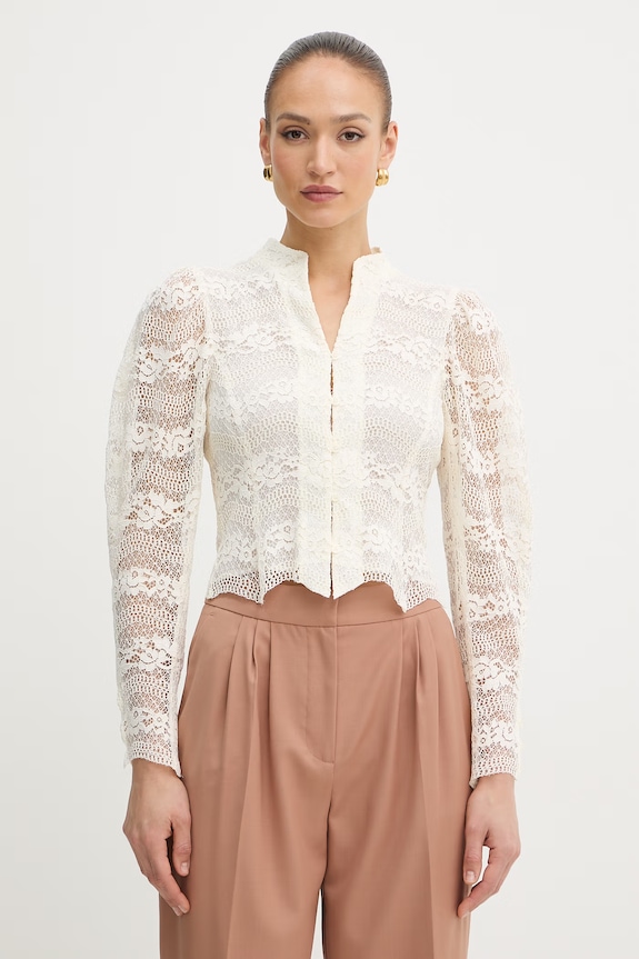 Twinset košeľa dámska s viskózou béžová 261TP2902