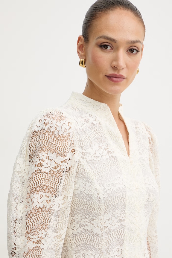 Twinset košeľa dámska s viskózou béžová 261TP2902