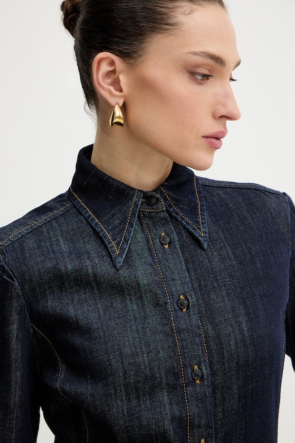 Trussardi koszula damska jeansowa granatowy 5179A200692N
