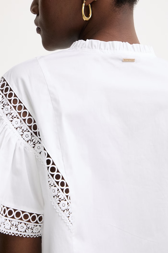 Twinset blúzka s volánom dámska bavlnená 261TT2251 biela