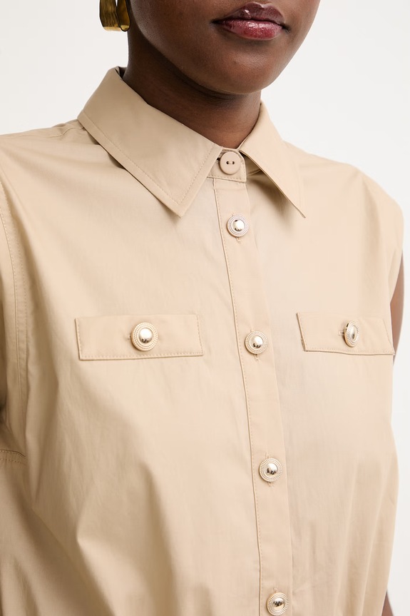 Twinset cămașă pentru femei, cu bumbac 261TT2233 bej