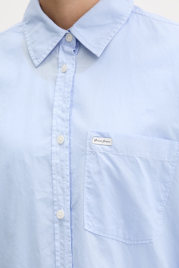 Guess Jeans košeľa dámska bavlnená W6GHC2.WN861 modrá