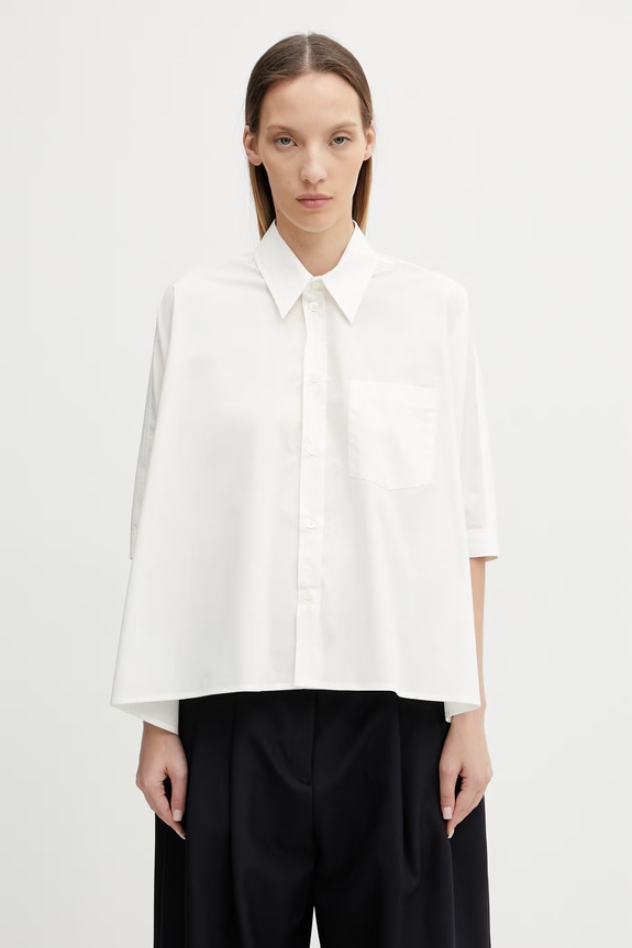 MM6 Maison Margiela πουκάμισο βαμβακερό γυναικείο μπεζ S52DL0236.M35256.101