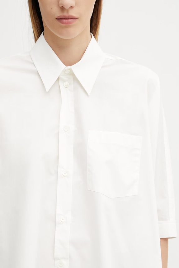 MM6 Maison Margiela πουκάμισο γυναικείο βαμβακερό μπεζ S52DL0236.M35256.101