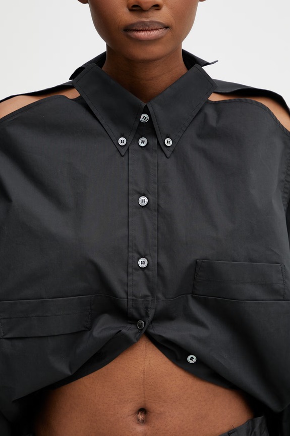 MM6 Maison Margiela koszula bawełniana damska S52DT0058.M35256.899 czarny