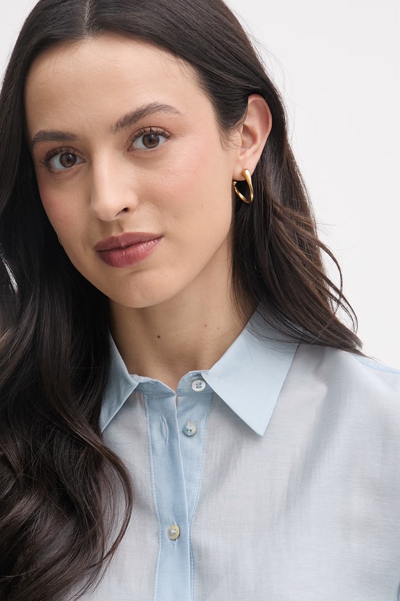 United Colors of Benetton női ing lyocellel kék 5S3SDQ0DU
