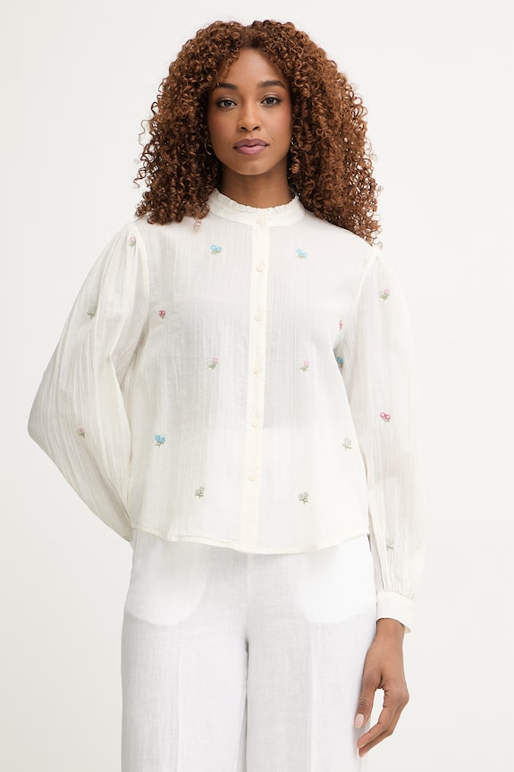 United Colors of Benetton cămașă pentru femei, din bumbac bej 53WFDQ0E2