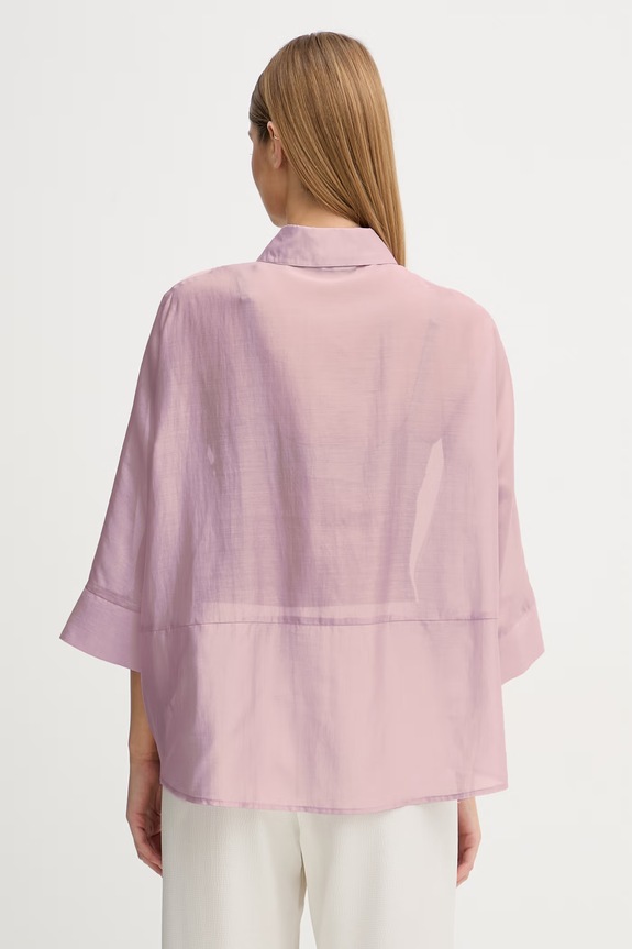 Abbigliamento United Colors of Benetton camicia da donna con lyocell 5UOCDQ0E6 rosa