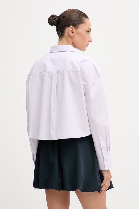 Oblečenie Calvin Klein Jeans košeľa dámska bavlnená LV047F104G fialová