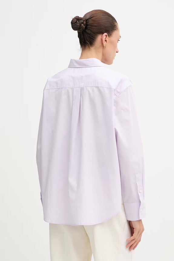 Odzież Calvin Klein Jeans koszula damska bawełniana LV047F147G fioletowy