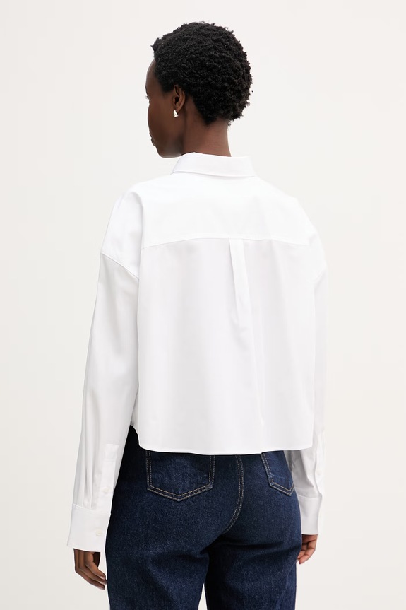 Îmbrăcăminte Calvin Klein Jeans cămașă pentru femei, din bumbac LV047F148G alb