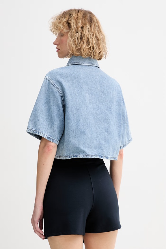 Oblečenie Calvin Klein Jeans košeľa dámska rifľová LV047F498G modrá