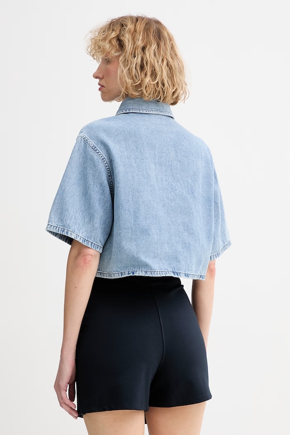 Oblečenie Calvin Klein Jeans košeľa dámska rifľová LV047F498G modrá