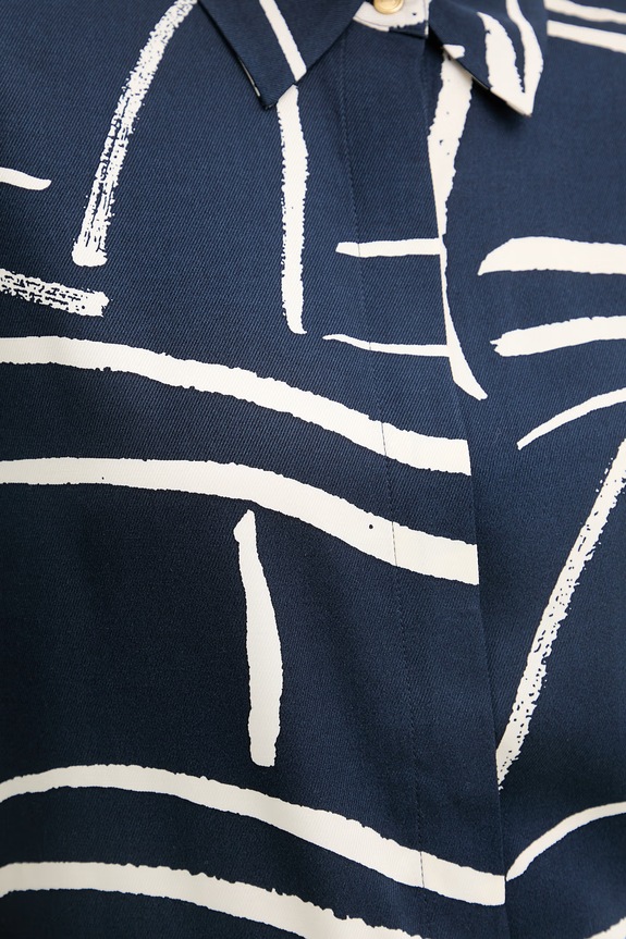 Tommy Hilfiger košeľa dámska z viskózy WW0WW49611 tmavomodrá