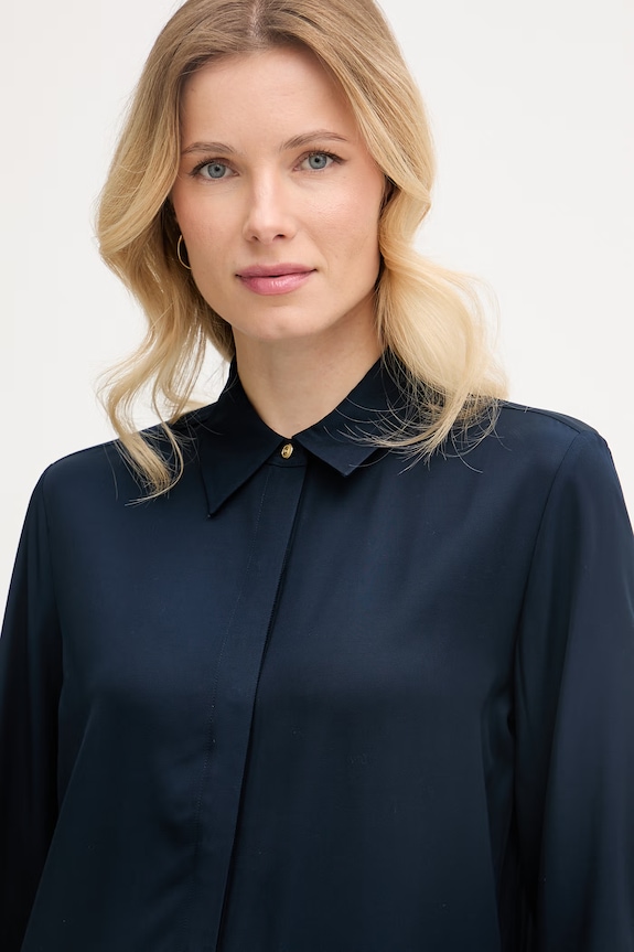 Tommy Hilfiger cămașă damă din vâscoză bleumarin WW0WW49611