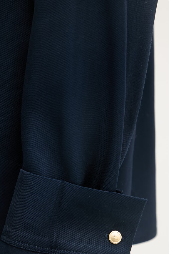 Tommy Hilfiger cămașă damă din vâscoză WW0WW49611 bleumarin