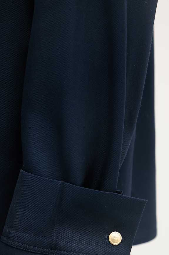 Tommy Hilfiger cămașă damă din vâscoză WW0WW49611 bleumarin